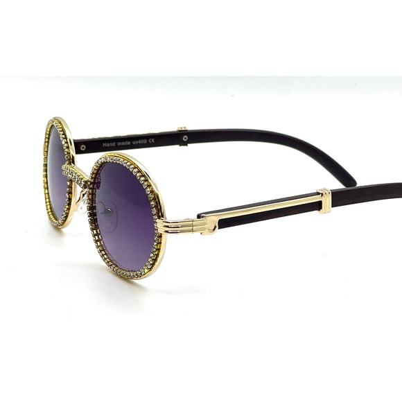 Buffs Sunglasses Frame Gold Accent Black Lens Men's Fashion Shades Sophisticated - Picture 5 of 5